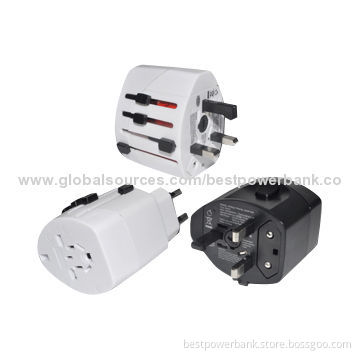 One Universal Travel Adapters with Four UK/US/AU/EU Plugs Available, 100-240V AC Input